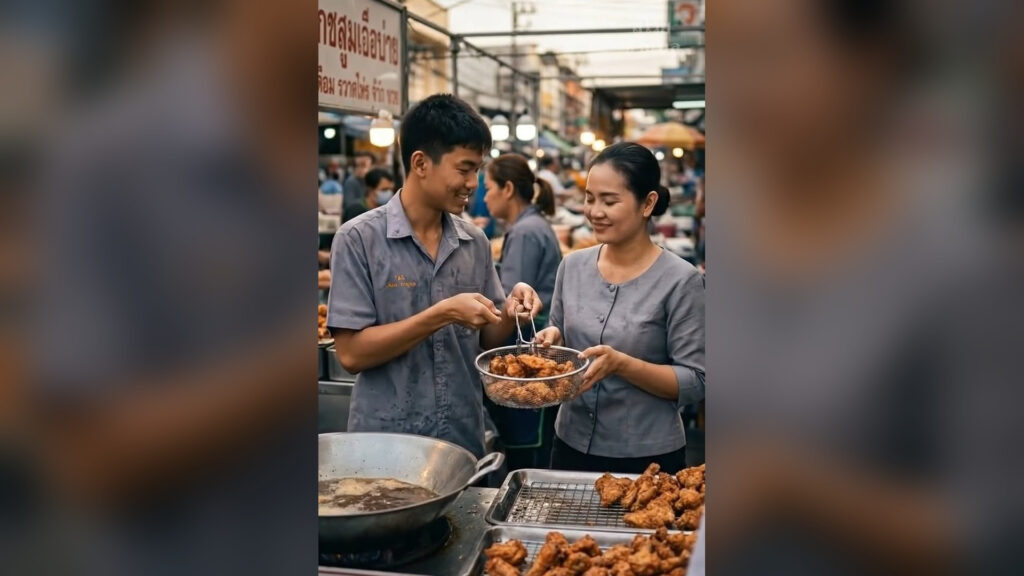 [ครบชุด] T0906064 วหอบเง นขายท านหน งไว แค รถเข นไก ทอดก บล กชาย โว ชาแน